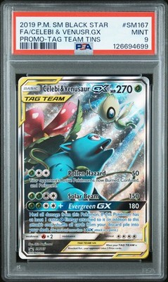 PSA 9 Celebi & Venusaur Gx #SM167 2019 Pokemon Sm Black Star Promo