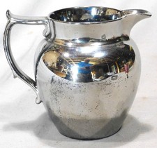 Vintage Art Deco Silver Luster Pottery Pitcher Cream Jug Mirror Glaze c1930s