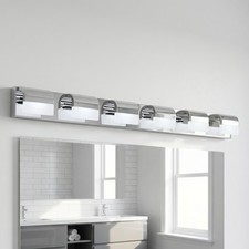 47 inch Dimmable LED Chrome Vanity 6 Lights Bathroom Mirror Wall Sconce Fixture