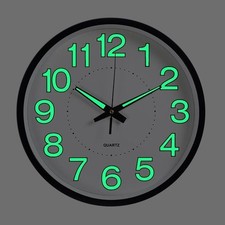 Wanduhr Bürouhr Leuchtend Ohne Tickgeräusche lautlos 30cm groß Vintage Schwarz