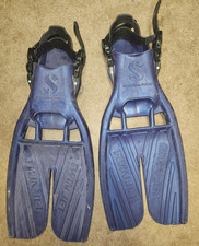 ScubaPro Twin Jet Open Heel Scuba Pro FINS Blue USA Diving Snorkeling MEDIUM