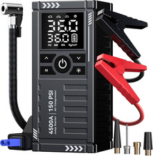 Car Battery Jump Starter with Air Compressor - 4500A 150PSI Portable Gray