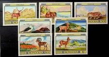 MONGOLIA Sc 795-801 NH ISSUE OF 1974 - ANIMALS - (LO25)