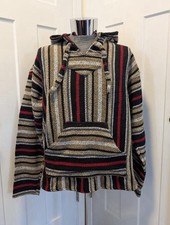 Baja Joe Hoodie Unisex XL Retro Pullover Mexican Poncho Sweatshirt Earth Ragz
