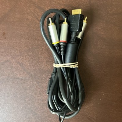 OEM Sony Playstation Composite Gold Tip AV Cables PS2 PS3 Genuine FREE SHIPPING