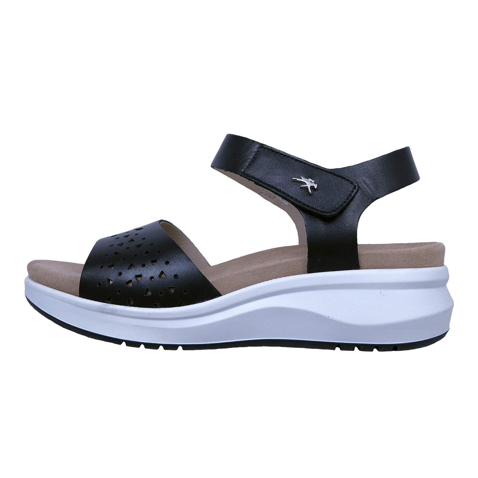 Fluchos Yagon: Sandalias Para Mujer Plantillas Extraíbles Negro Piel F2425