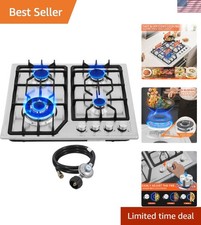 Estufa de acero inoxidable incorporada de 4 quemadores de 22′′x20′′ con kit de conversión NG/LPG T...