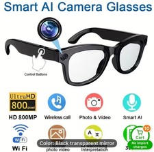 Smart Camera Glasses with 8MP Ultra-Wide Camera