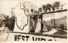 Ca. 1930 RPPC West Virginia Greenbrier Hotel White Sulphur Springs Parade Float