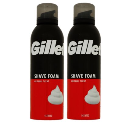 Gillette Shave Foam Rasierschaum 2 x 200 ml Original Scent für normale Haut Set