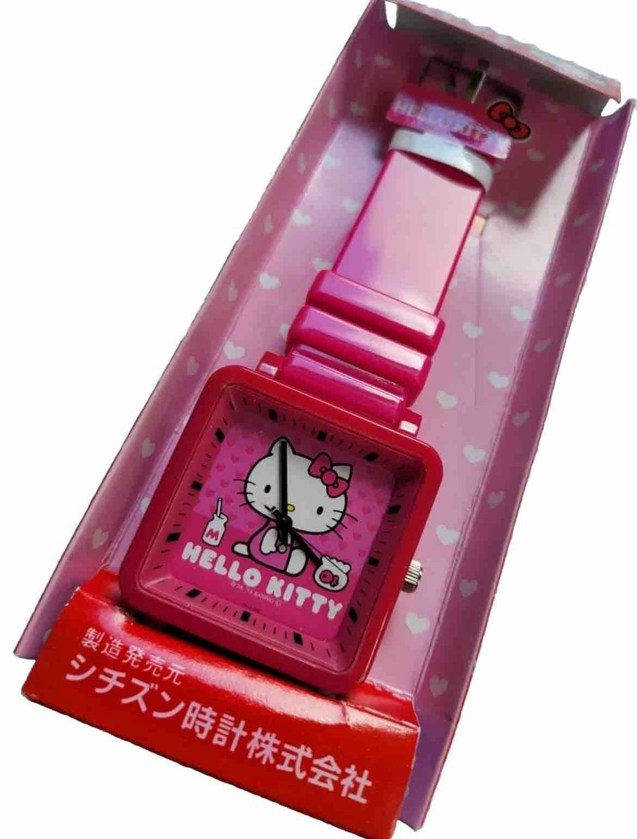 CITIZEN HELLO KITTY ピンク掛け時計 ハローキティ サンリオ 完動品 美