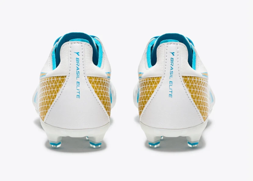 Botines de fútbol diadora para mujer 7,5 Brasil Elite GR LT W LP12 blancos/azules fluo/dorados Foto 2 de 4