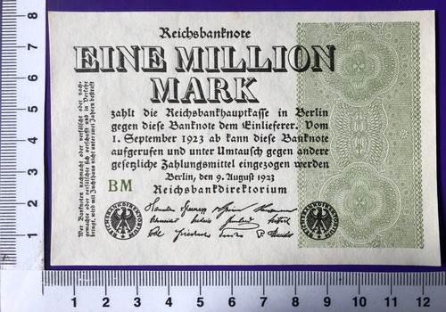 Inflation 1 Mio Mark 9.8.23 Wz Wellen, Ro 101d FZ BM Erh I UNC