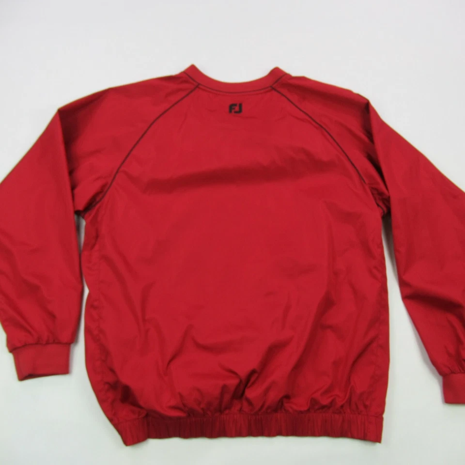 Camisa Footjoy Para Hombres Grande Manga Larga Roja Ropa Activa Pullover Golfista Informal Foto 3 de 4