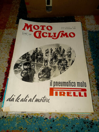 RIVISTA MOTOCICLISMO 1950 NUMERO 45 PNEUMATICO MOTO PIRELLI  - Foto 1 di 2