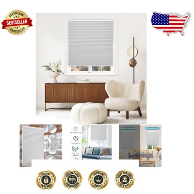 Custom Size Cordless Grey Cellular Blinds for Kitchen, Bedroom & Office
