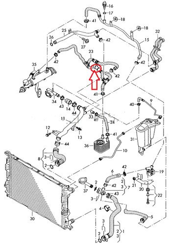 Cooling system One-way valve in rubber hose V10-6619 03L121157E AUDI VW SKODA - Picture 2 of 6