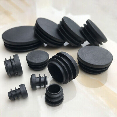 3 Pcs Round black plastic insert plugs end caps various sizes 25mm 