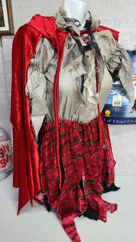Lil' Dead Riding Hood Halloween Costume Womens Size up to 12 Dress & Hooded Cape - Picture 3 of 6
