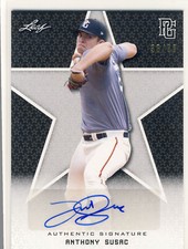ANTHONY TONKO SUSAC 2020 Leaf Perfect Game PG Black AUTO /50 RANGERS