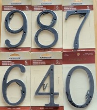 Gatehouse Black Powder Coated Solid Zinc 5 Inch House Numbers - Flush Mount