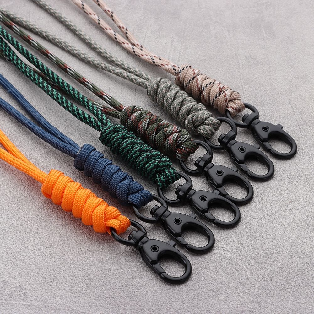 Self-Defense Lanyard Rotatable Buckle Paracord Keychain Key Ring