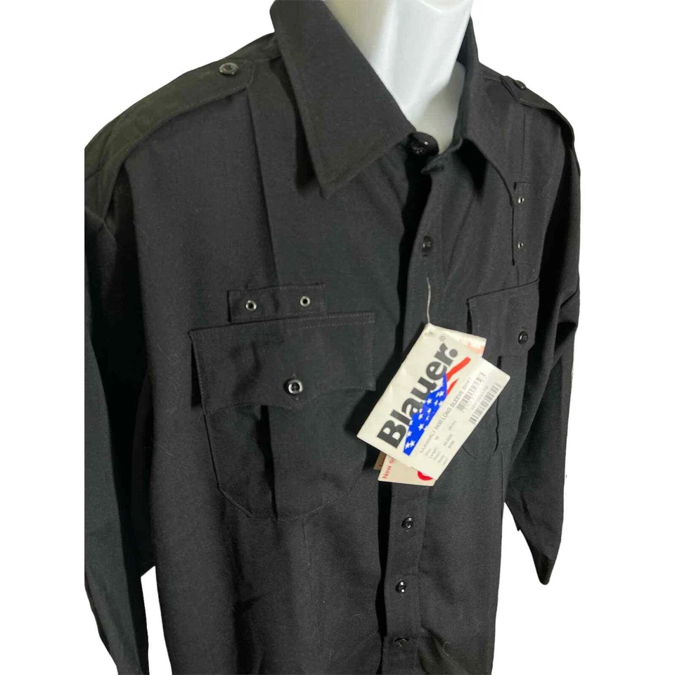 Camisa uniforme oficial de policía Blauer Class Act 8450 para hombre talla 18 negra nueva con etiquetas Foto 2 de 4