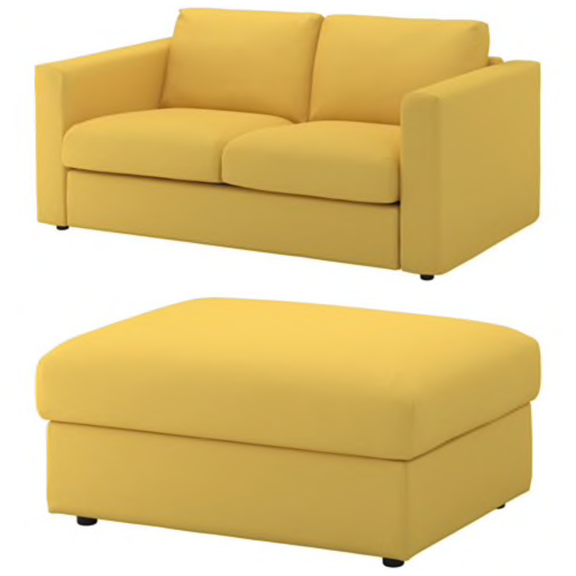 Ikea Vimle Ottoman Sofa Loveseat Section Slipcover Orrsta Gold Yellow Ebay