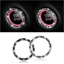 Car Bling Crystal Rhinestone Engine Start Ring Stickers, 1 Single Drainage Drill