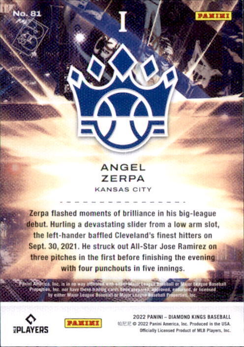 2022 Panini Diamond Kings Level 1 #81 Angel Zerpa RC (Royals)