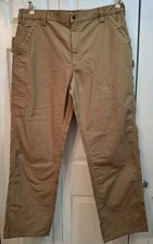 Carhartt Men Pants Work Dungaree 40x32 New B151 Tan Canvas Loose Original Fit