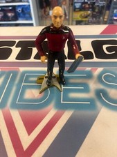 VINTAGE Star Trek TNG Captain Picard Duty Uniform Action Figure-1994 w/Base Log