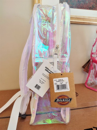 Dickies Backpack Clear Shocking Pink Student School Stadium Concerts - Picture 7 of 17