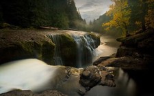 Landscape nature water trees washington river waterfall Custom Gaming Mat Desk