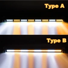 Amber/White Windshield Dash Strobe Light Bar for Tow Truck Construction Vehicles