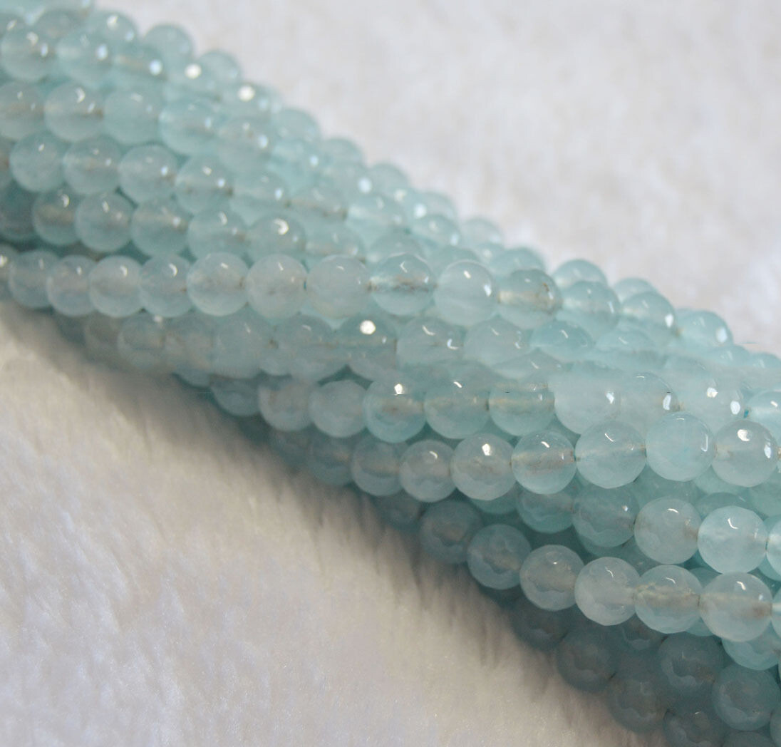 100 Perles Facettes De Bohême 4 Mm Crystal Aquamarine Lined - Preciosa, Fabriqué En France