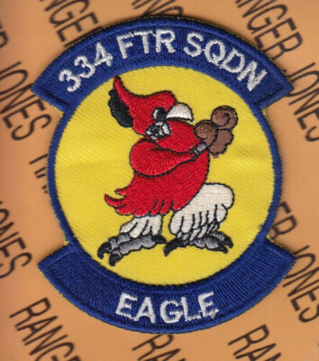 USAF Air Force 334th Figther Squadron FS EAGLE ~3'' patch c/e B