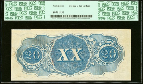 1863 $20 Confederate States of America T-58 - PCGS 45 - GREAT COLOR! - Picture 2 of 2