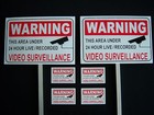 2 VIDEO SURVEILLANCE SIGNS + 4 DECALS  - 2 STAKES ..#PS-419