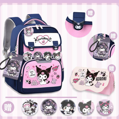 My Melody Kuromi Cinnamoroll Student Backpack School Bag W/Bage