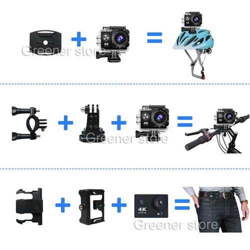 4K WiFi Action Camera Waterproof Sports Riding Camera HD 1080P Screen Underwater - Picture 19 of 20