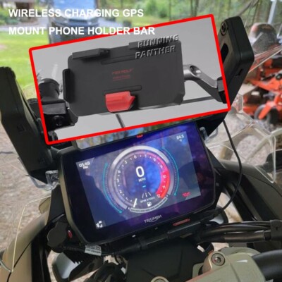 Support Téléphone Moto Pour Tiger 1200 Pour GT Pour Explorer Pour Rallye Pour Explorer 2022 Support Navigation GPS Moto Chargeur Sans Fil Support Téléphone Portable USB Porte Téléphone Montage (Taill