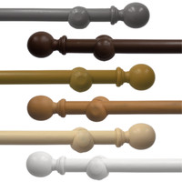 WOODEN CURTAIN POLE EYELET POLE FOR CURTAINS 28MM WOOD POLE WHITE OAK GREY CREAM