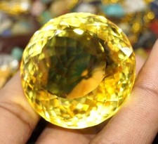 Shiny Yellow Sapphire Round Cut Natural 372-374 Ct Loose EGL Certified Gemstone