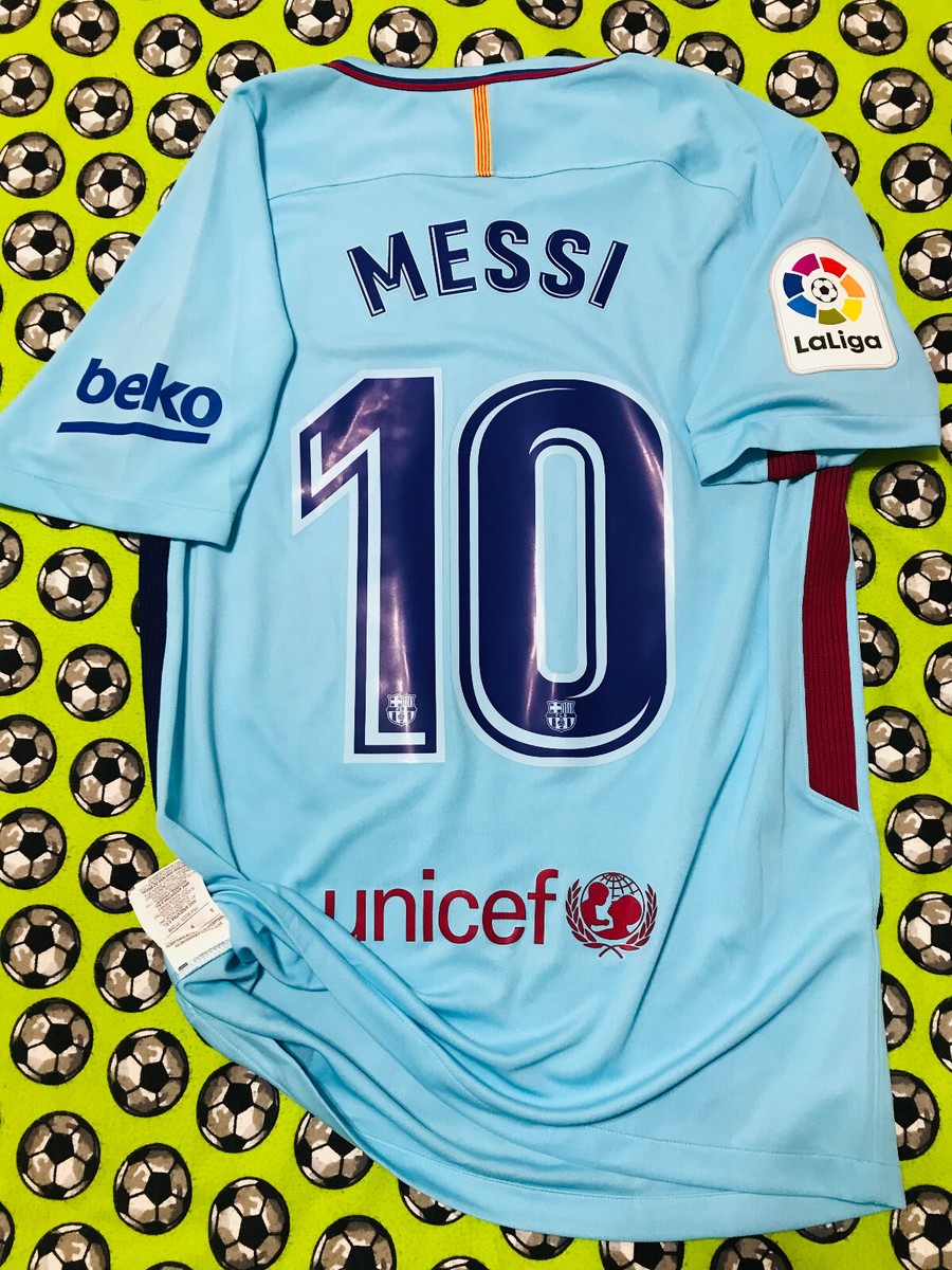 17-18 FC Barcelona MESSI 10番　away NIKE S 2017/18 Barcelona Away Jersey #10 Messi 2XL Nike Soccer