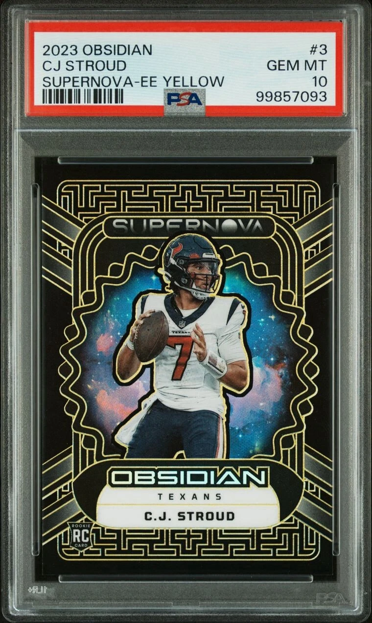 CJ Stroud Panini Obsidian Supernova #3 Electric Etch Yellow