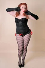 12 Pairs Spiral Pattern Tights Black S/M - M/L Stock Clearance