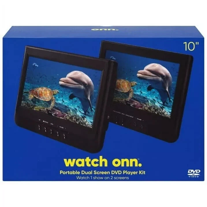 Onn 10" Dual Screen Portable DVD Player Kit with Storage Bag (1000122641)™ - Image 3 of 4