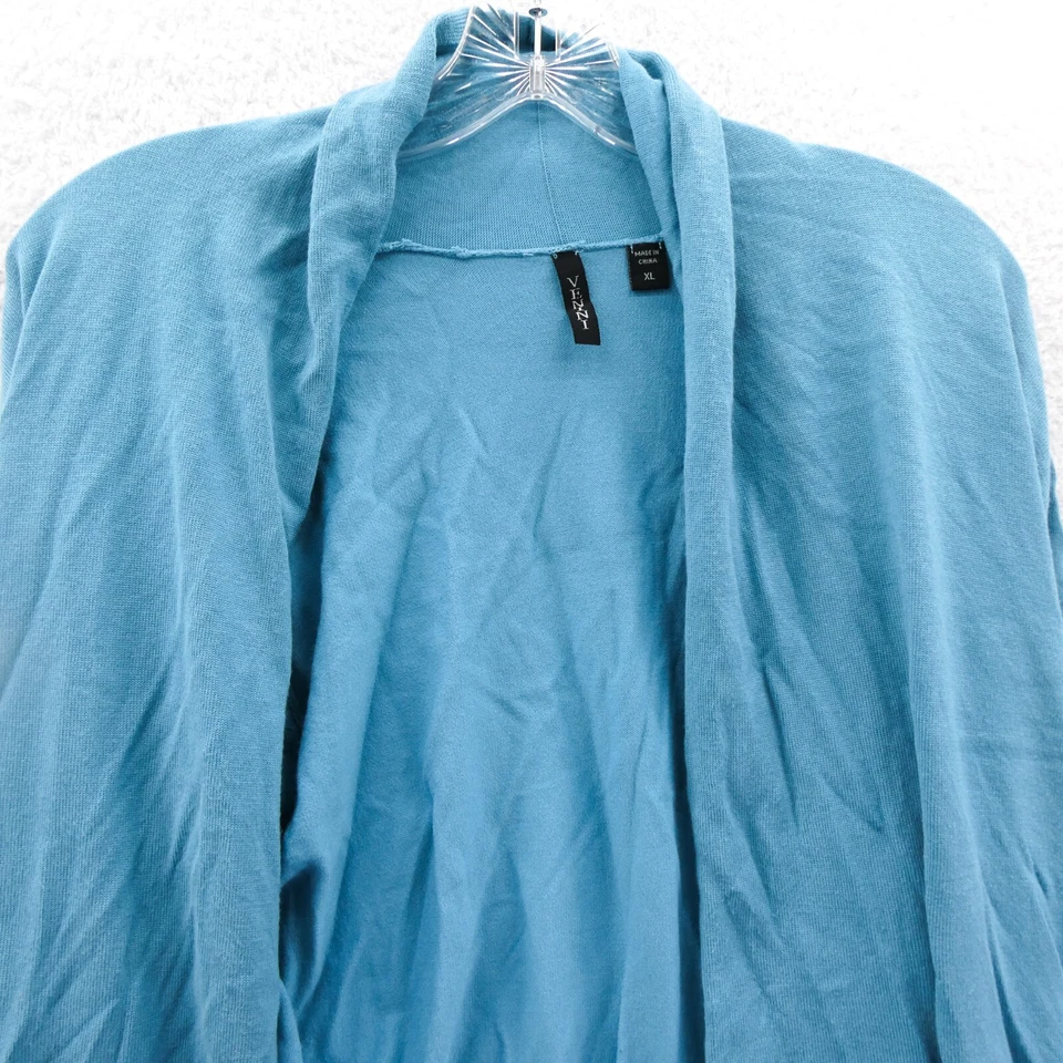 Venini Cardigan Sweater XL Womens Open Front Cape Long Sleeve Knit Blue Lounge - Image 3 of 4