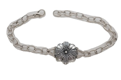 Women Silver Chain Boot Bracelet Anklet Shoe Flower Charm Bling Fashion Jewelry - 第 11/12 張圖片